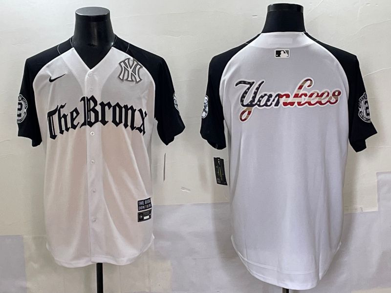 Men 2025 New York Yankees Blank White black Five generations Joint Name Nike MLB Jersey style 59